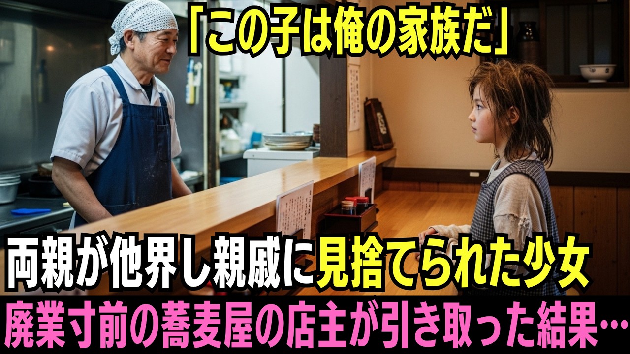 「この子は俺の家族だ」両親が亡くなり親戚に見捨てられた少女→廃業寸前の蕎麦屋の店主が引き取った結果、信じられない展開に…【感動する話】