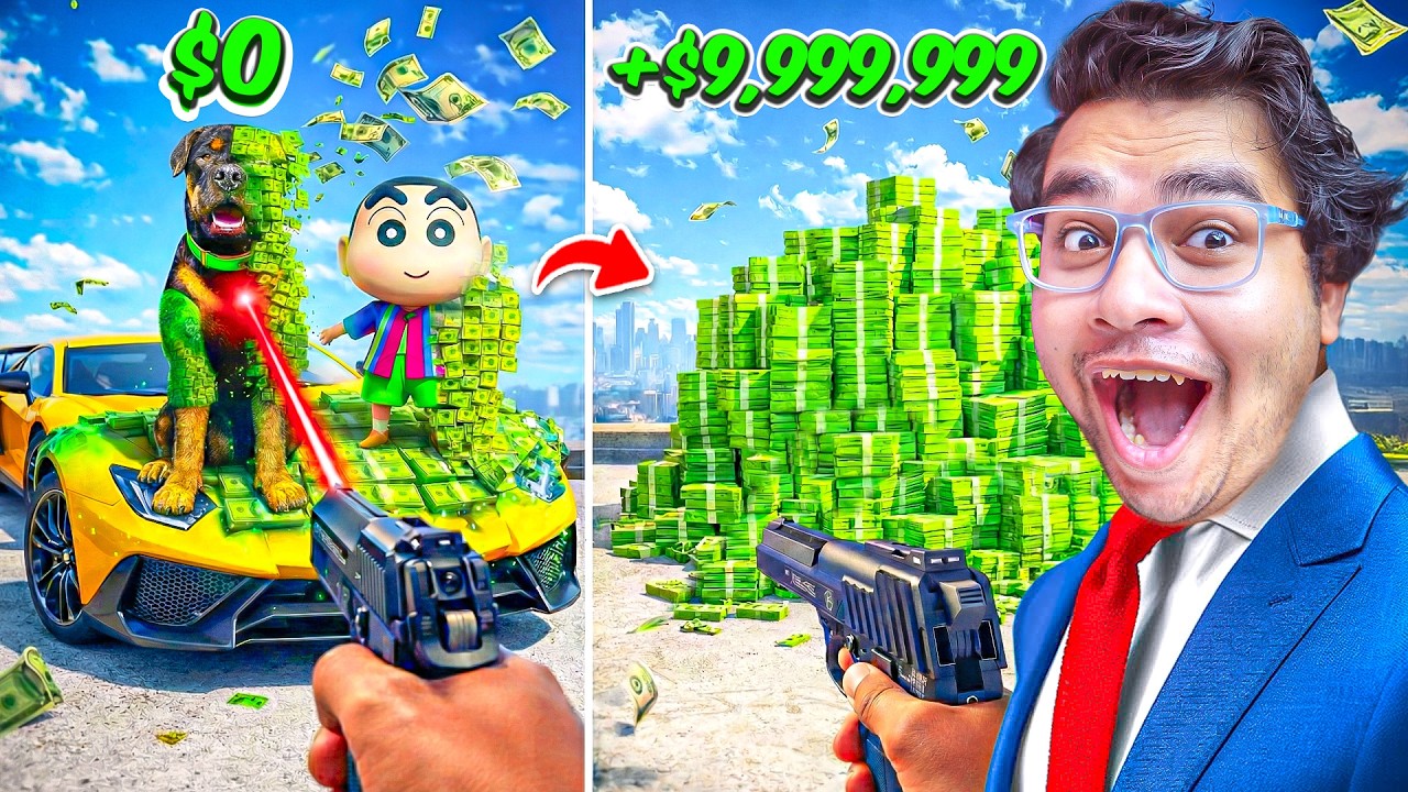 GTA V : If Franklin Shoots ANYTHING, It Turns Into MONEY! 💰🤯