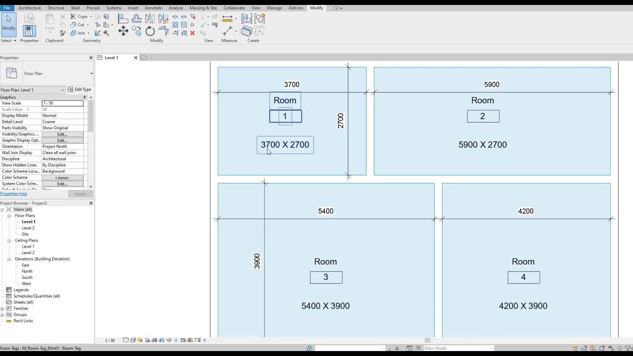 Revit Architecture:  Room Tag With Dimensions