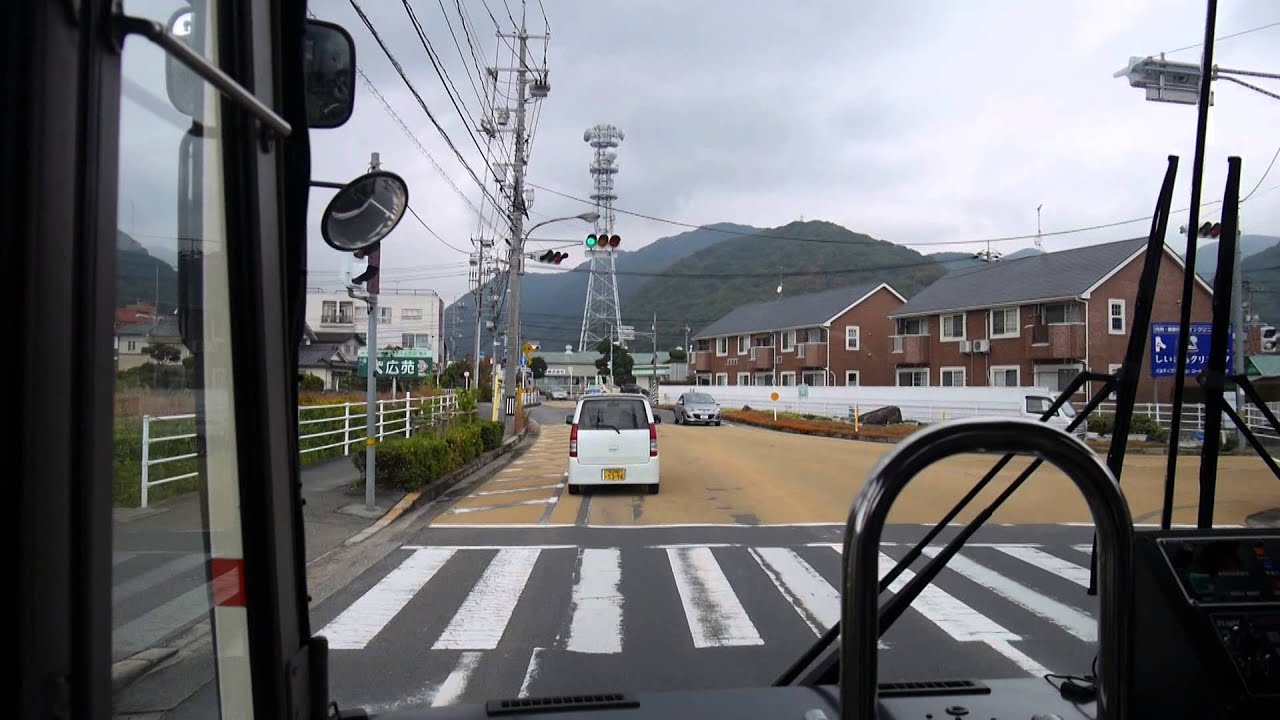 【前面展望】竹原駅～東広島駅～西条駅【芸陽バス・西条竹原線_日本縦断中!】