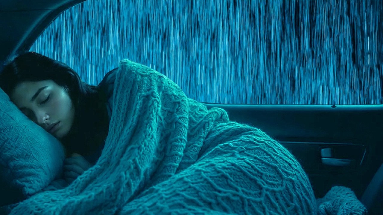 99% Instantly Fall Asleep With Heavy Rain & Thunder on Rickety Car at Night