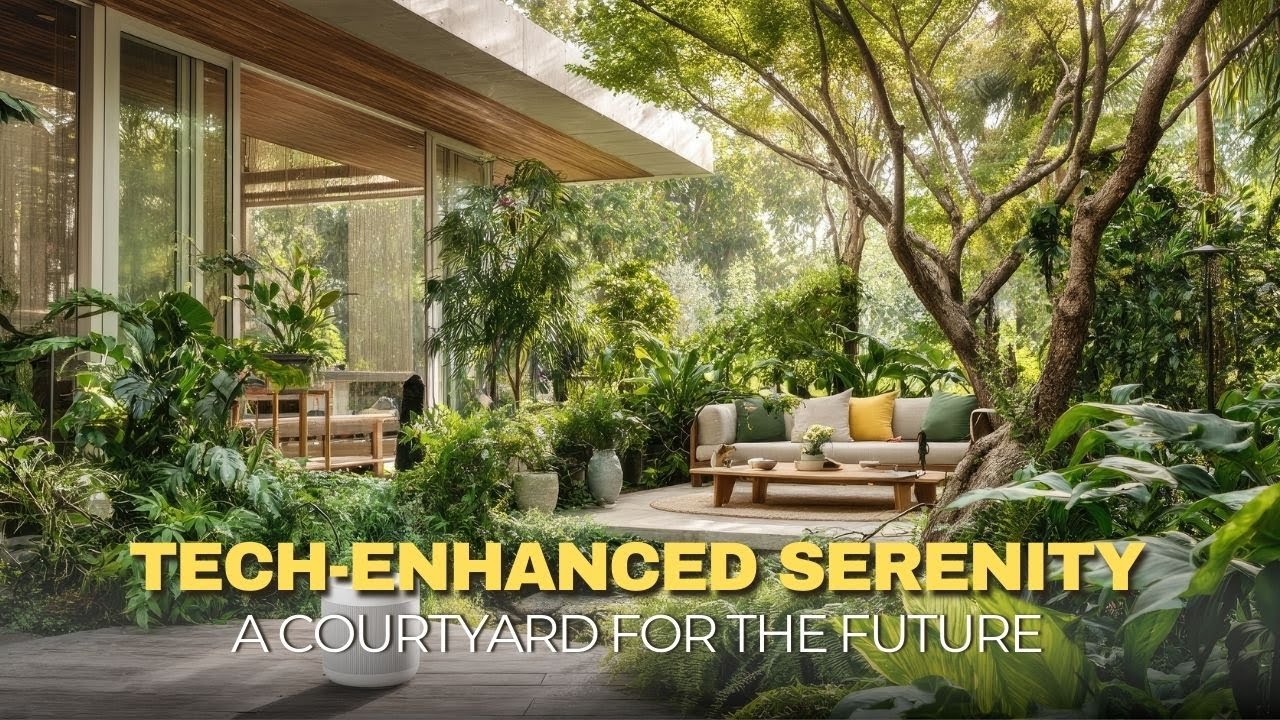 Minimalist Courtyard with Smart Tech Integration