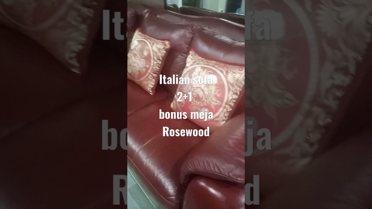 Sofa kulit asli made in Italy 2+1 bonus meja rosewood