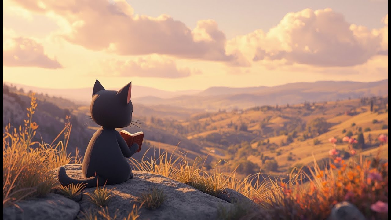 A Cat Studying While the Valley Breathes. | Deep Focus Lo-fi
