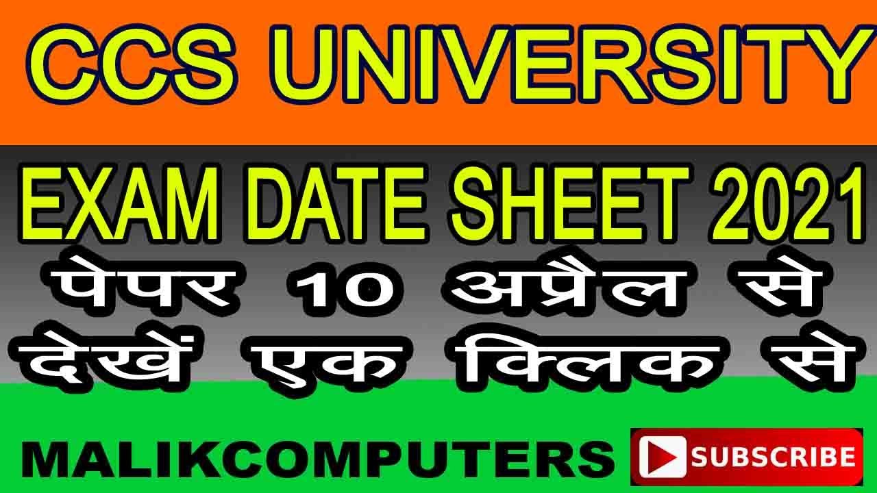CCS UNIVERSITY DATE SHEET 2021 || CCSU EXAM DATE START FROM 10 APRIL