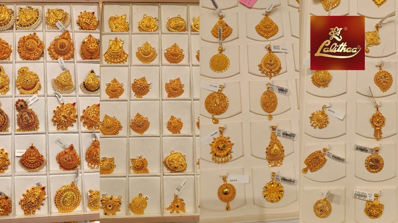 Lalithaa Jewellery Gold Pendant Collections with Grams