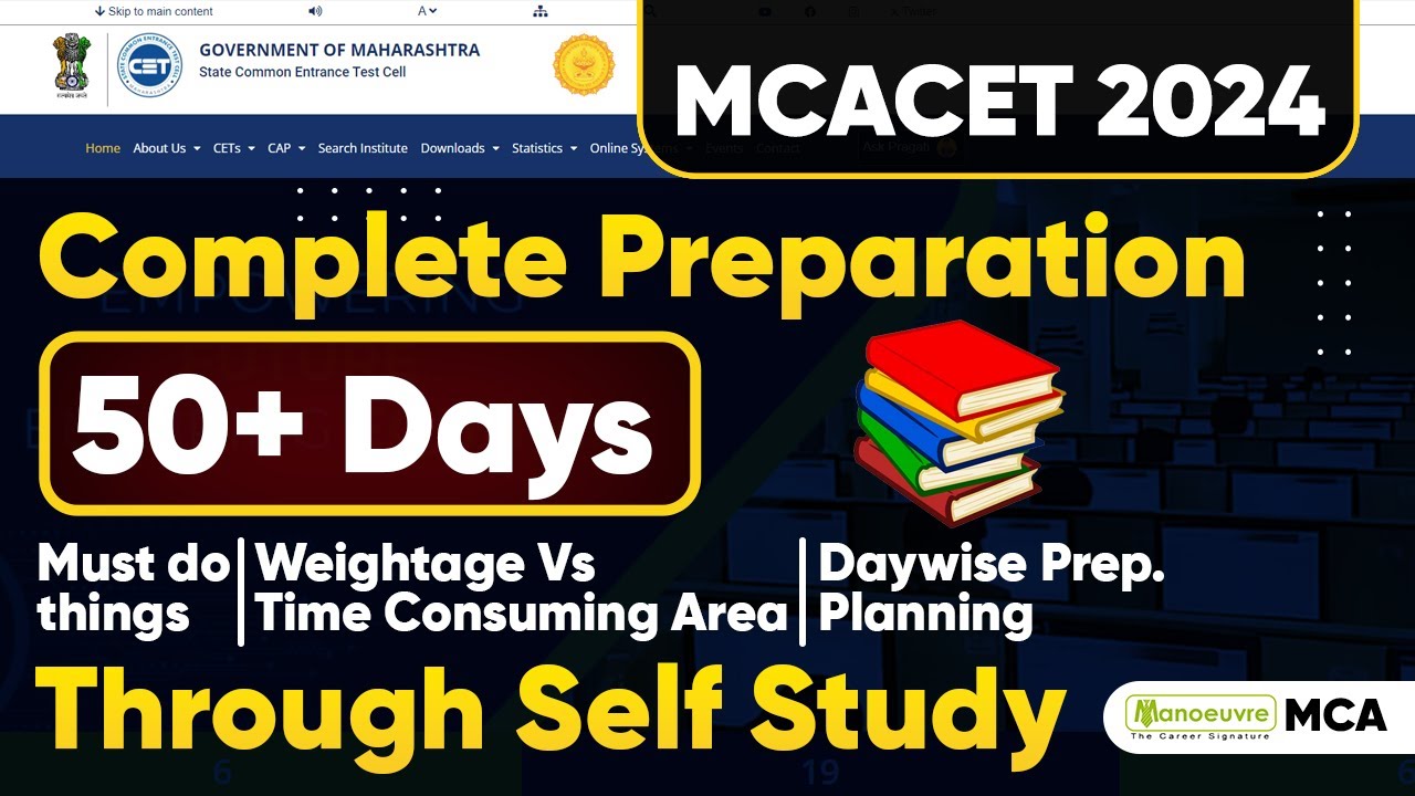 MAH MCA CET 2024 - Complete Preparation Strategy Through Self-Study  | 50+ Days Left