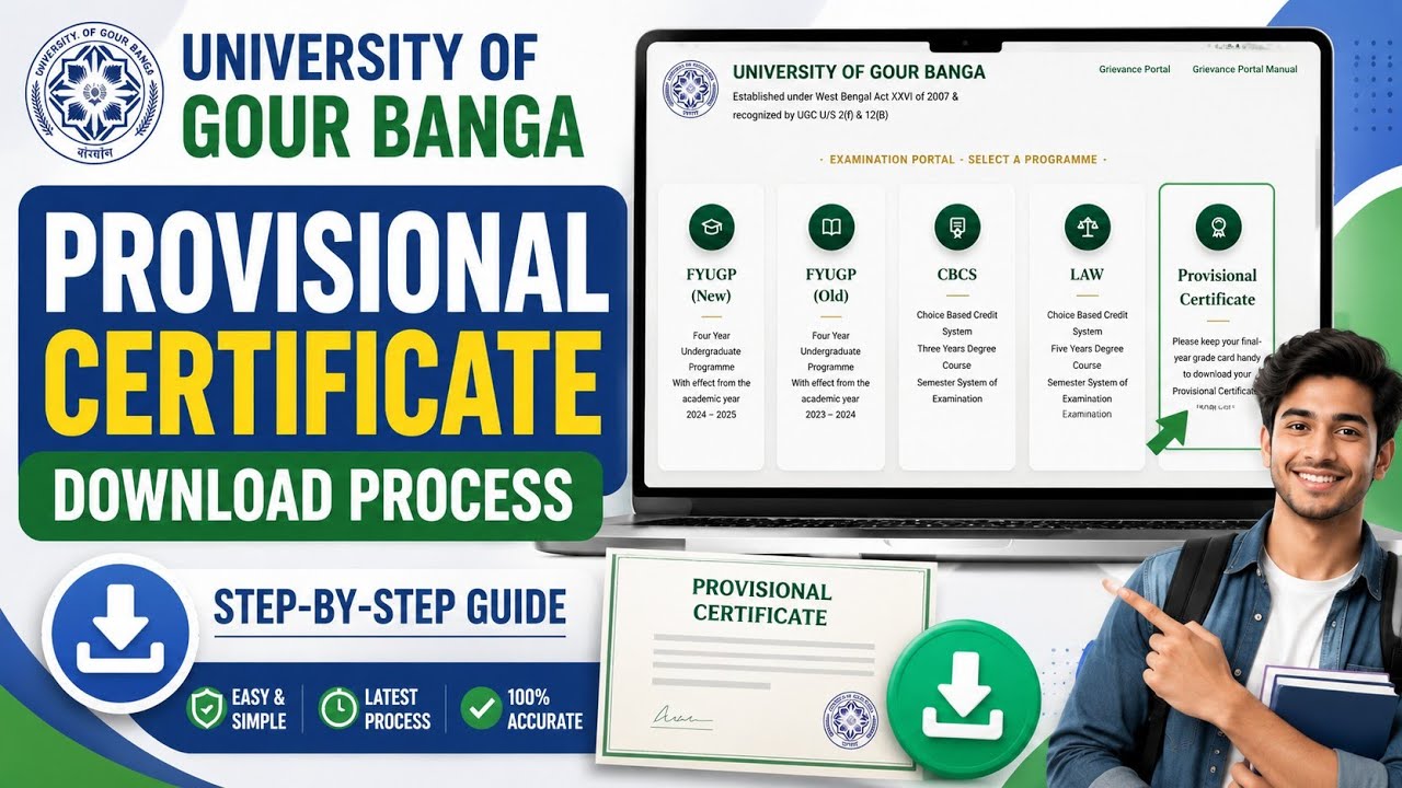 University of Gour Banga Provisional Certificate Download | Complete Guide 2026