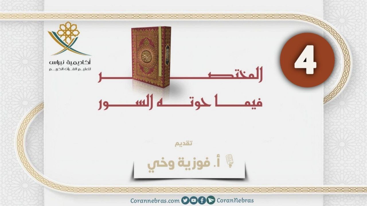 المختصر في ما حوته السور - اللقـاء الرابع