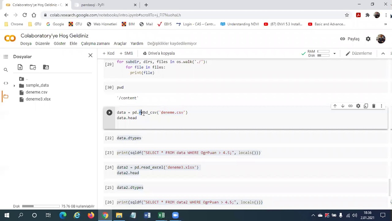 python ve sql - 1:  pandasql  ve  sqldf