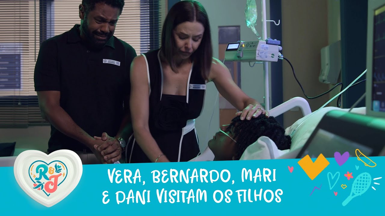 Mariana, Daniel, Vera e Bernardo visitam Romeu e Julieta no hospital | A Infância de Romeu e Julieta
