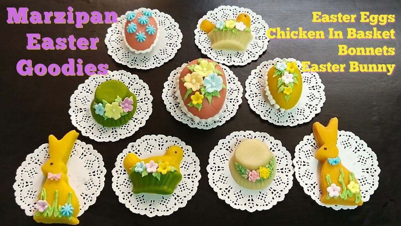 How to Make Marzipan Easter Goodies, Easter Egg, Easter Bunny, Hat, Chicken in Basket | Hamper Ideas