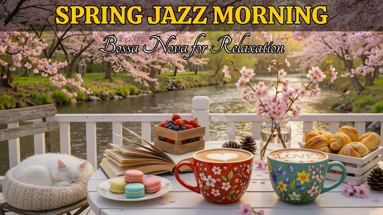 Spring Jazz Morning 🌸 Sweet Bossa Nova with Coffee Shop Ambience for Work & Study