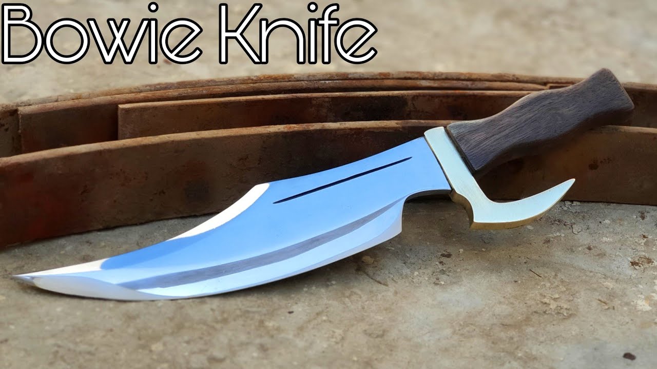 Knife making-Bowie knife making from rusted leaf spring