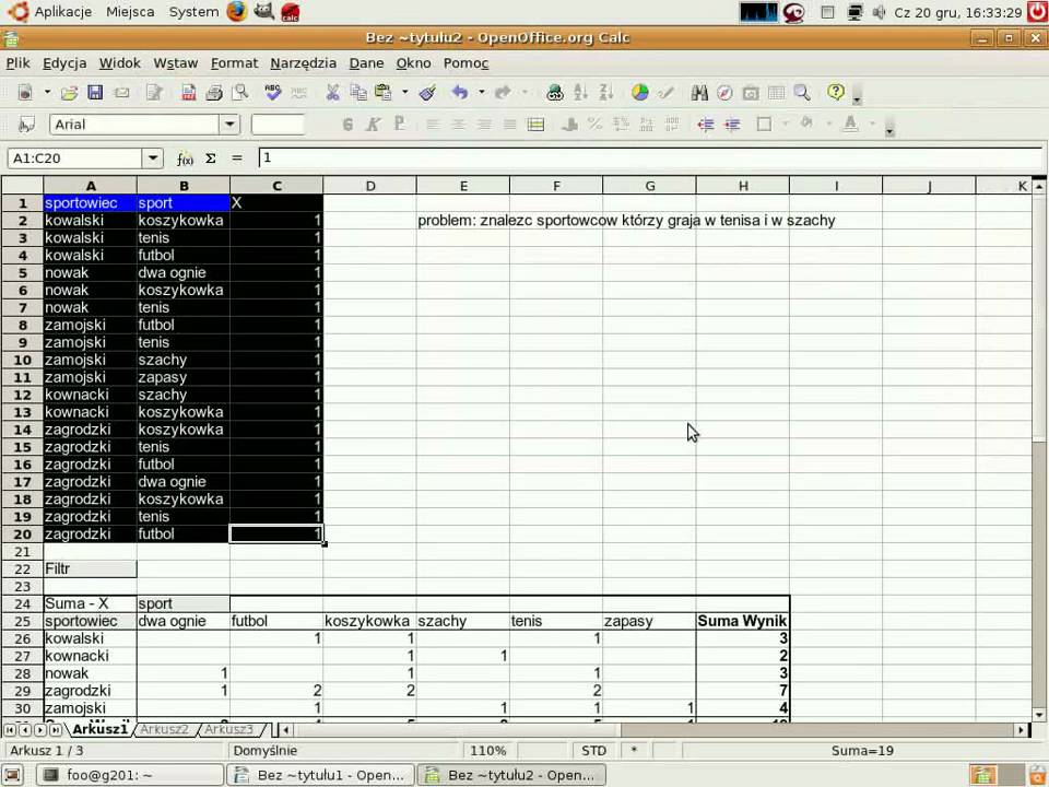 OpenOffice - 06 - calc - tabele przestawne (ooovidtutors)
