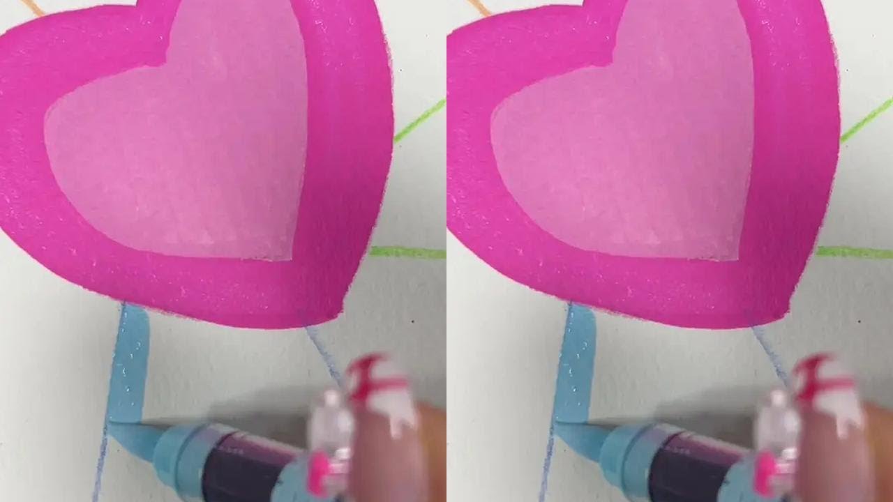 Acrylic marker love heart