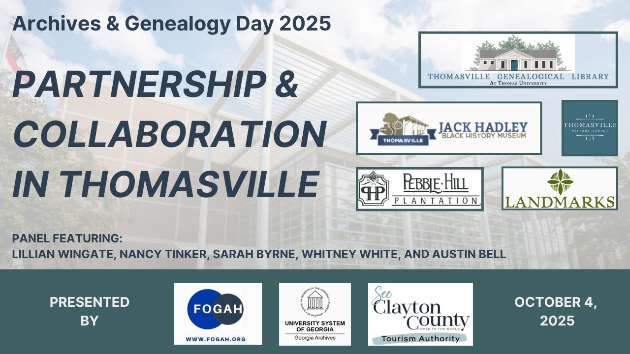 Archives & Genealogy Day: 𝘗𝘢𝘳𝘵𝘯𝘦𝘳𝘴𝘩𝘪𝘱 & 𝘊𝘰𝘭𝘭𝘢𝘣𝘰𝘳𝘢𝘵𝘪𝘰𝘯 𝘪𝘯 𝘛𝘩𝘰𝘮𝘢𝘴𝘷𝘪𝘭𝘭𝘦 𝘗𝘢𝘯𝘦𝘭