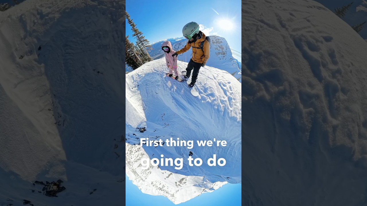 7 year old girl navigates double black diamond no-fall zone!🏂