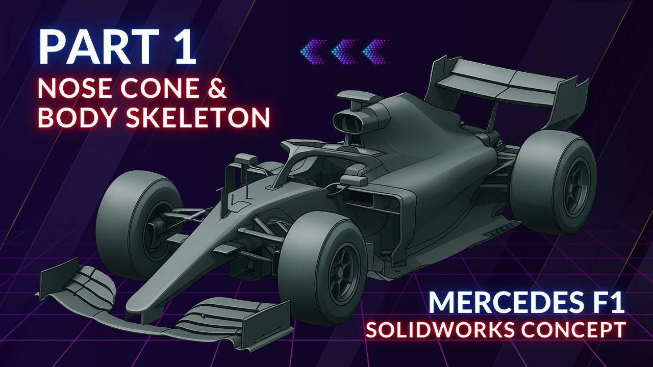 Part 1: Nose Cone & Body Skeleton – Mercedes F1 W16 SolidWorks Concept
