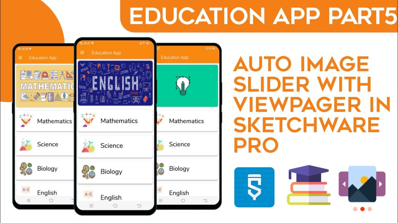 #5 Auto image Slider with viewPger in Sketchware pro | education app in Sketchware | education app
