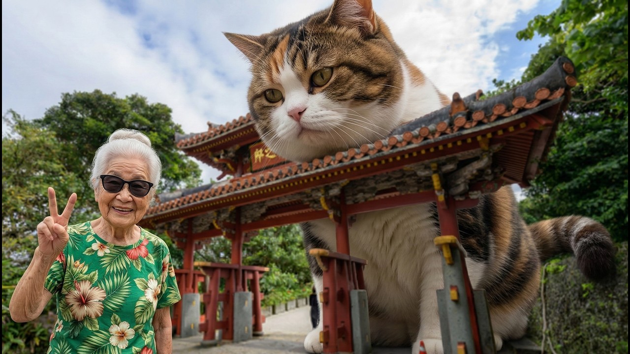 ギガント猫とババアの沖縄旅行｜Gigantic Cat and Granny’s Trip to Okinawa #ai #ギガントペット #猫 #cat