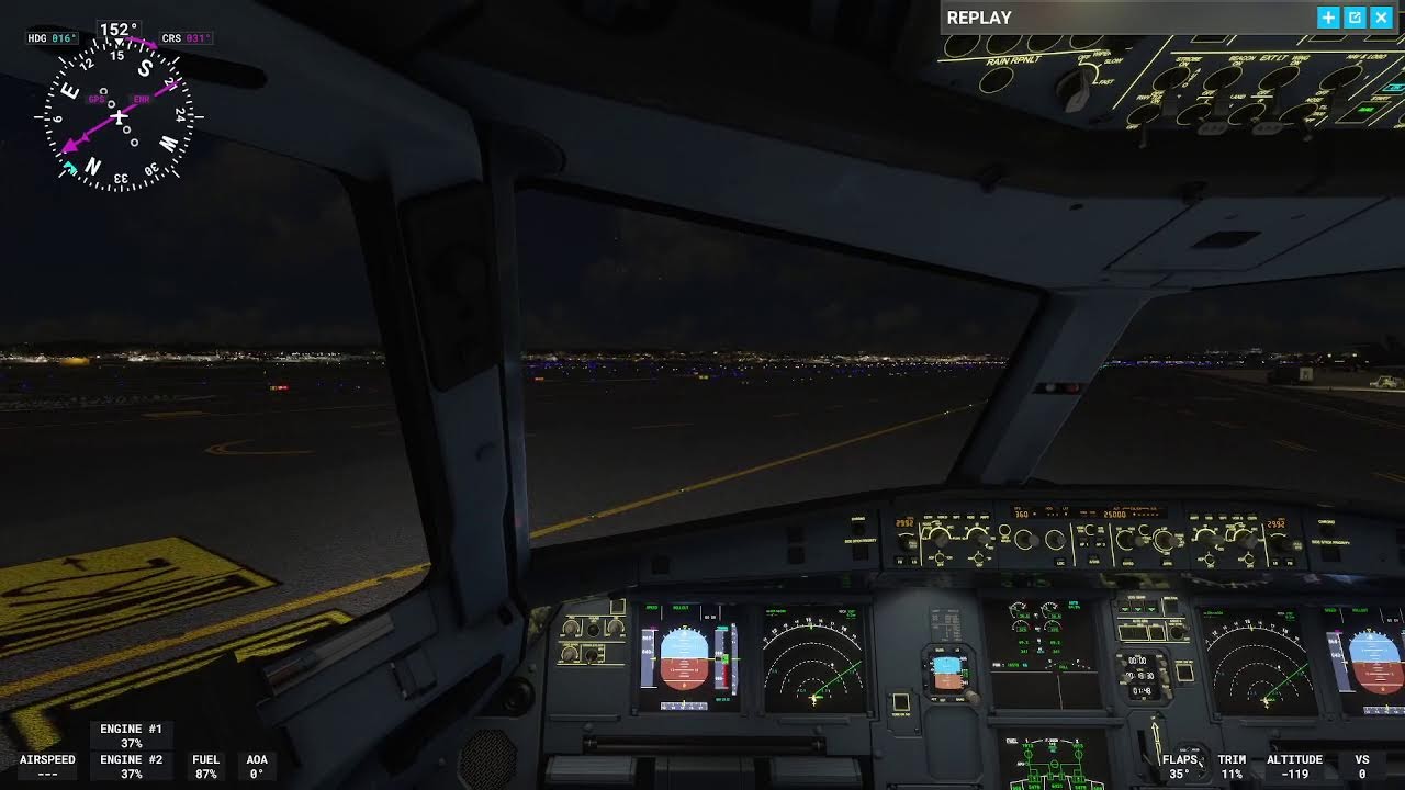 MSFS Night Flight. MCO (Orlando) - DCA (Washington DC)