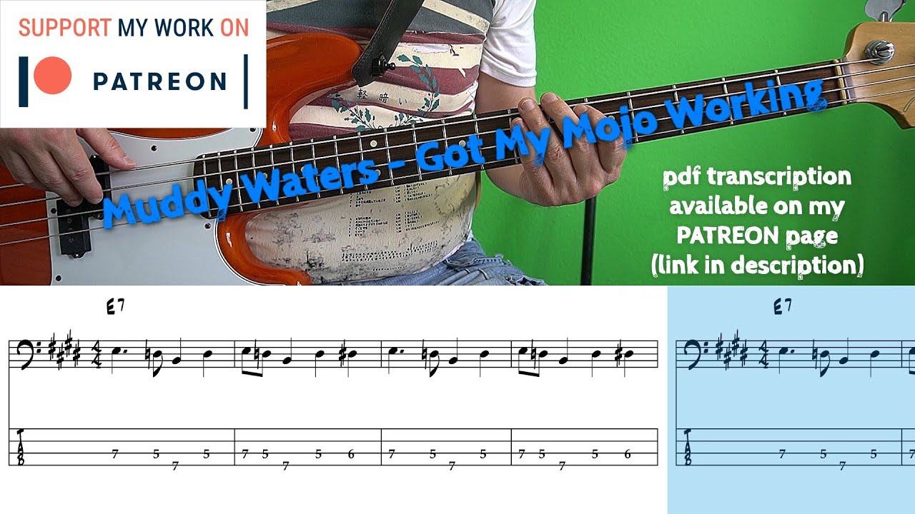 Muddy Waters - Got My Mojo Working (Bass cover with tabs)