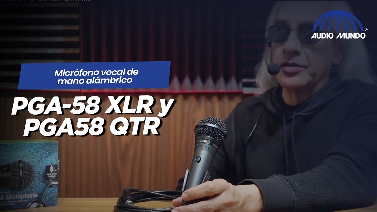 Micrófono vocal de mano alámbrico marca Shure modelos PGA-58 XLR y PGA58 QTR