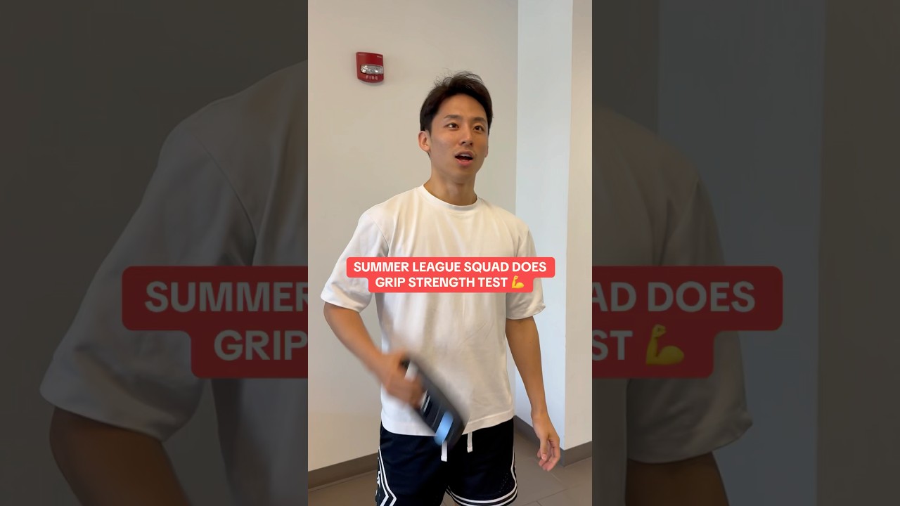 Summer league squad does grip strength test 👀💪 