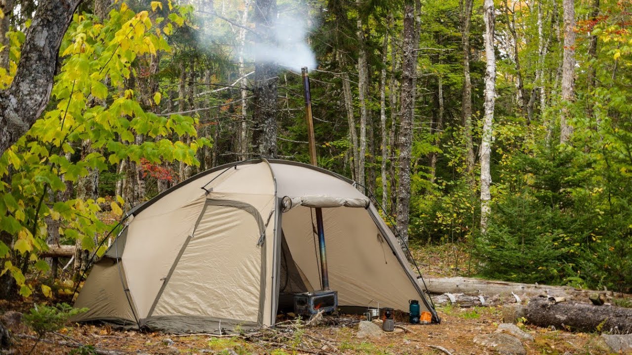 Hot Tent Solo Camping Adventure In Fall