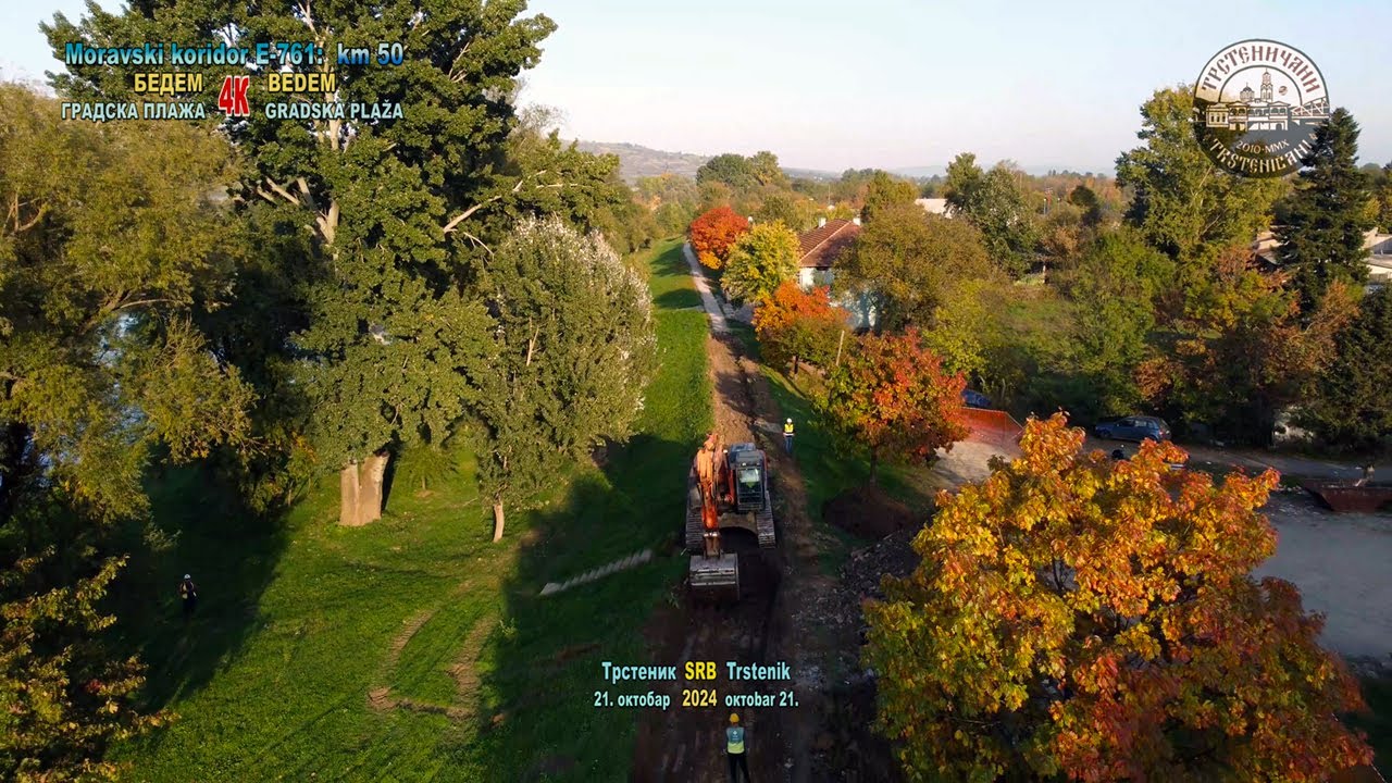 MORAVSKI KORIDOR E-761 km 50 u 4K: OTPOČELI RADOVI NA NASIPU KOD PLAŽE L=480 m, 21. okt 2024.