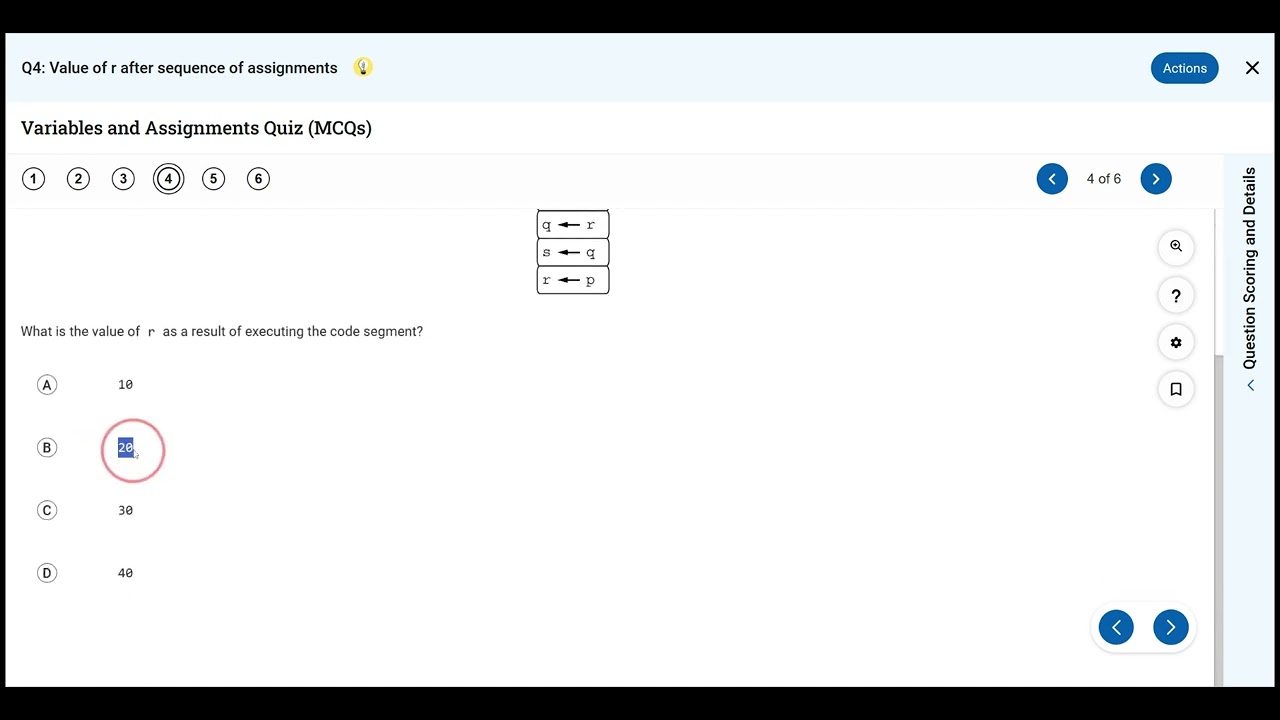 Variables and Assignments Quiz - AP Computer Science Principles Unit 3 Course Guide