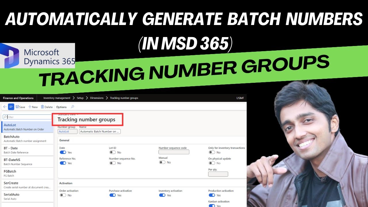 Tracking number groups-How to generate automatic batch numbers in  #microsoftdynamics365 #d365talks
