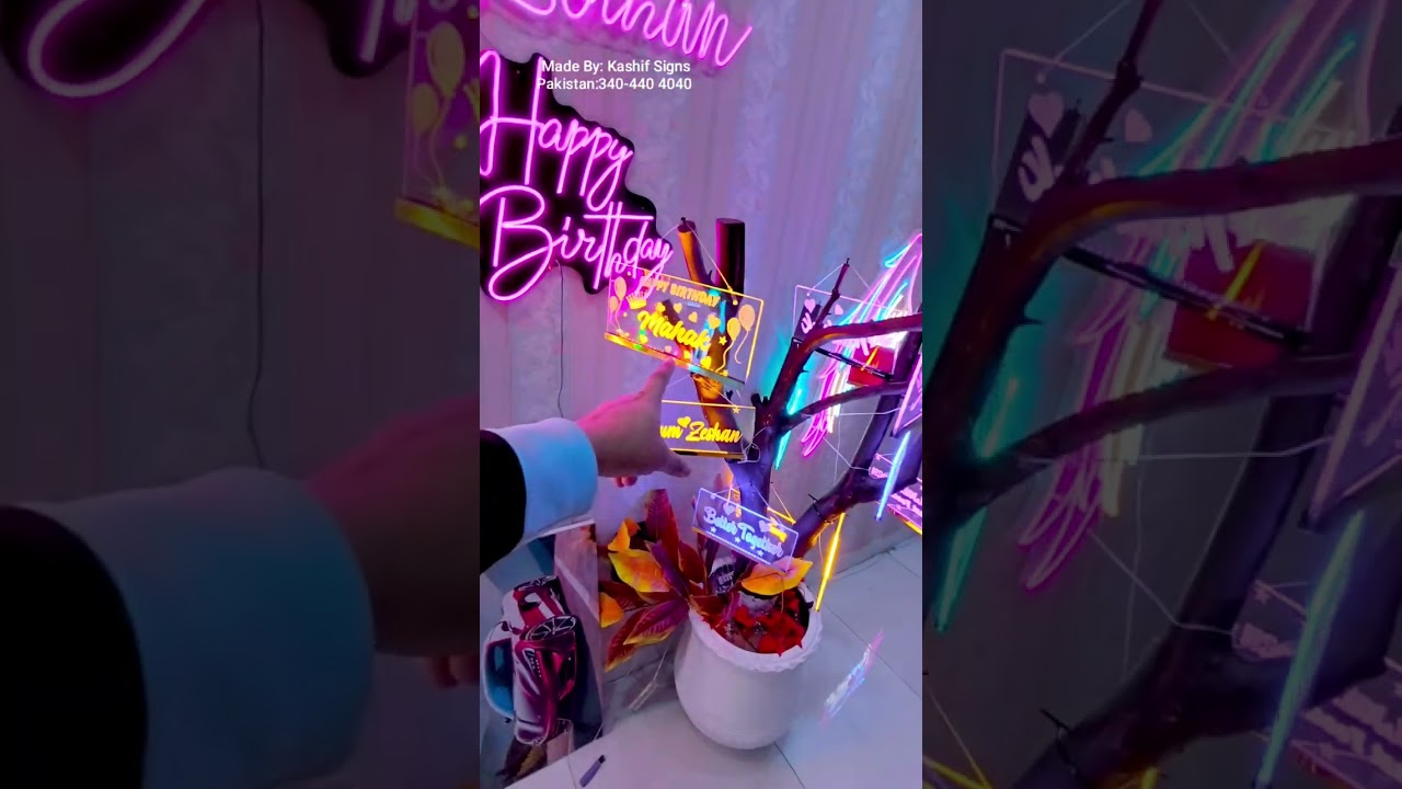 Neon Sign easy fitting/Fixing on Wall. Premium Quality Neon Signs by Kashif Signs.