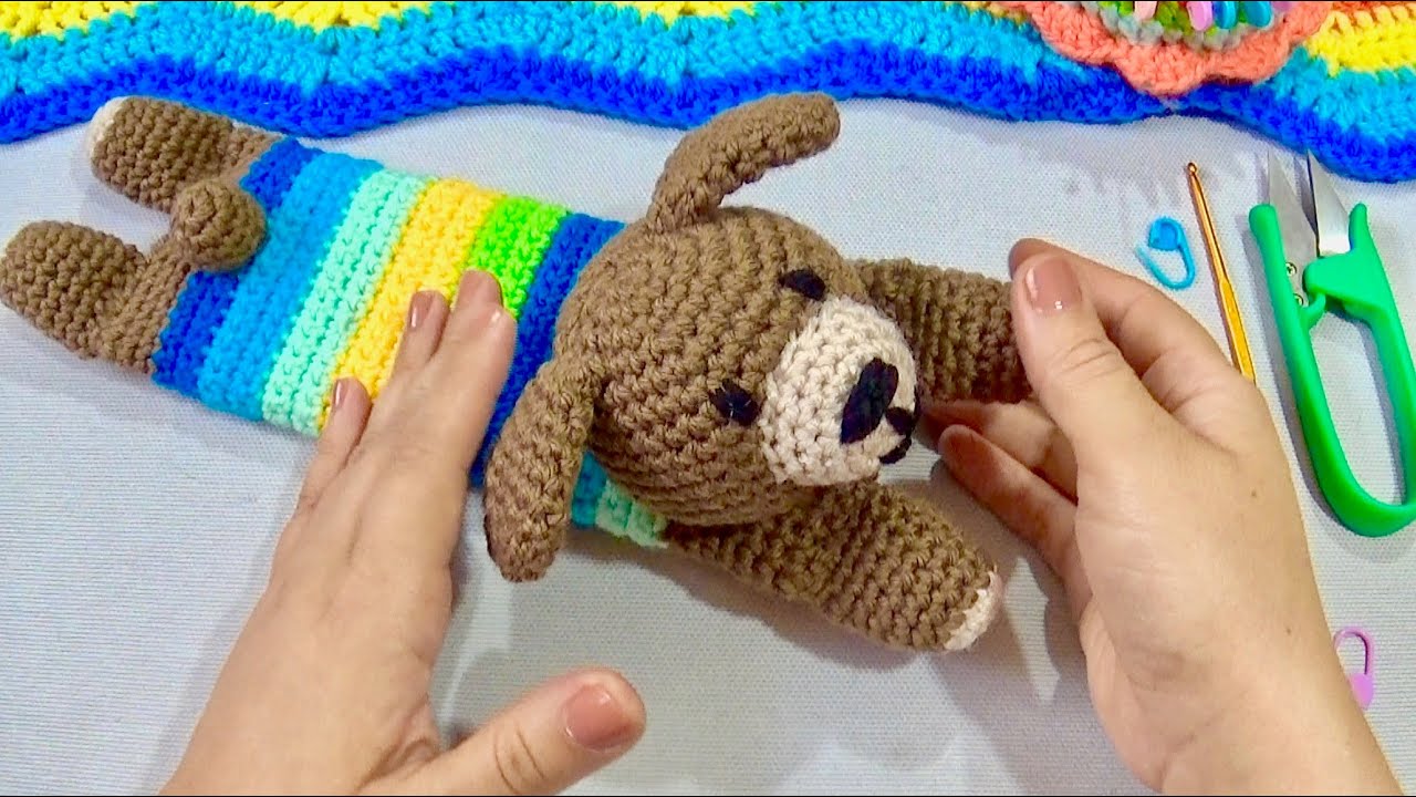 PERRITO ESTUCHE PARA  UTILEZ  TEJIDO A CROCHET PASO A PASO
