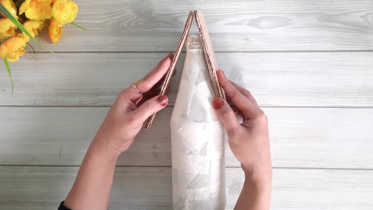 Amazing bottle craft | watch the video till end for beautiful end result | Crafty hands