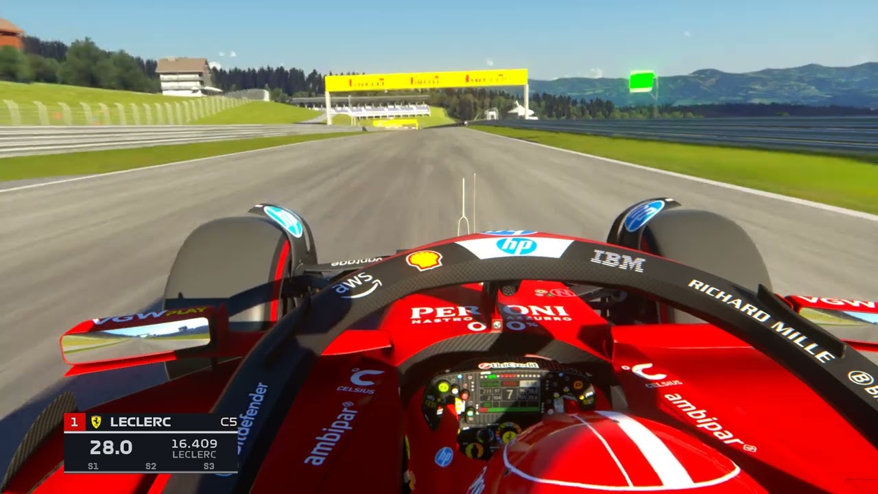 Charles Leclerc pole lap red bull ring in assetto corsa 