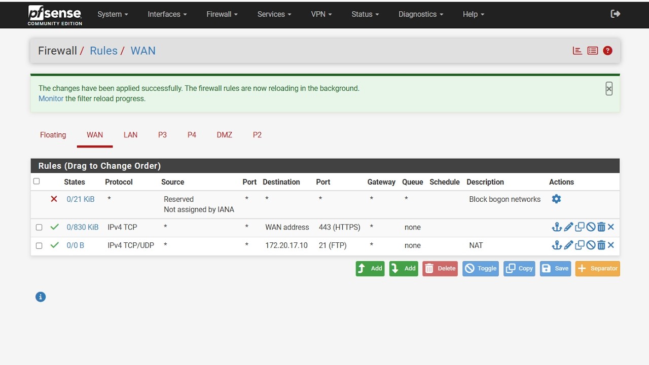 pfSense: Настройте отдельный порт для файлового сервера.