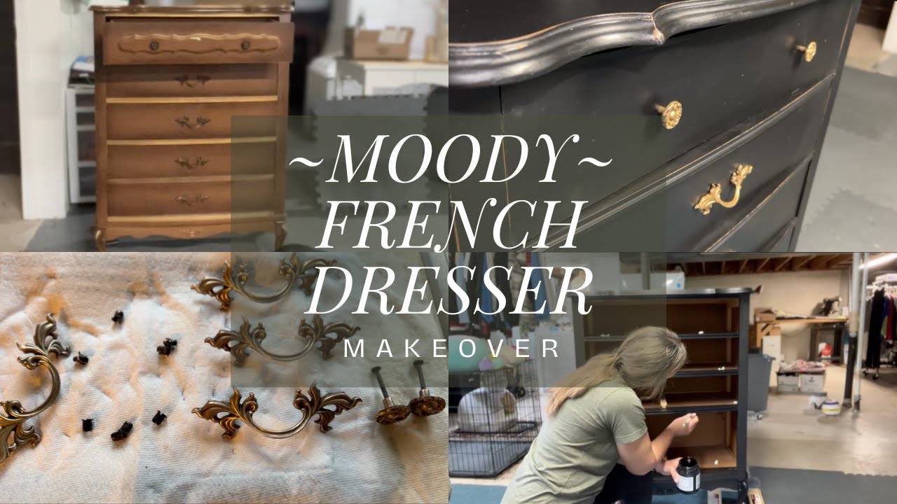 Moody French Cottage Dresser Makeover / how to paint furniture french country style | Jennifer Swift