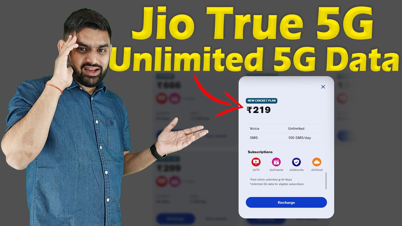 Jio True 5G For Unlimited 5G Data Recharge  Plans | Jio True 5G On 219 Rehcrage | Jio Welcome Offer