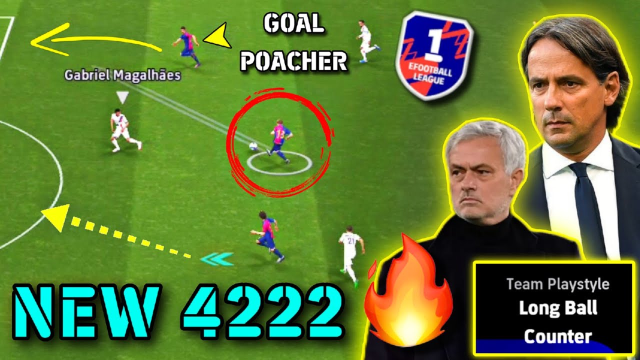 4222 Схема длинных контратак в eFootball 2025!! ☠️🔥 4-2-2-2 + длинные контратаки + советы