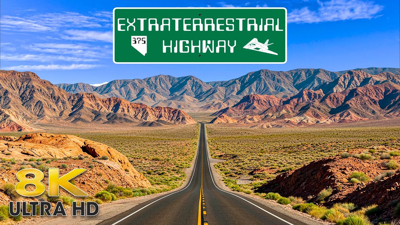 Extraterrestrial Highway to Area 51 - Top Secret Base 8K Nevada Drive
