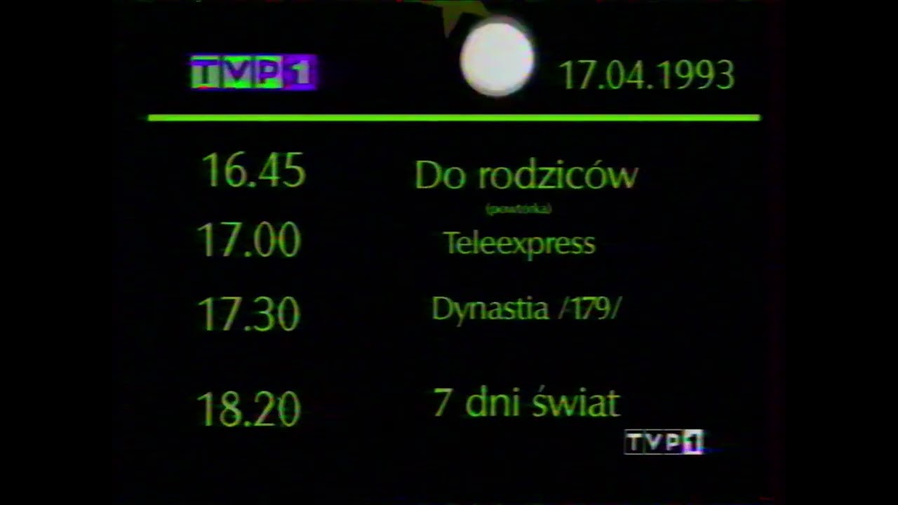 TVP1 - Program ending (fragment) (April 16th 1993)