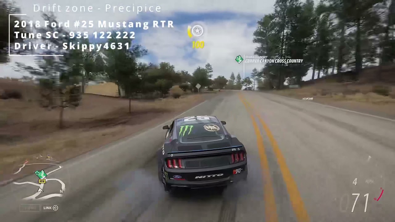 How to drift the 25 Ford Mustang RTR-precipice drift zone 145,000 point run- Forza horizon 5