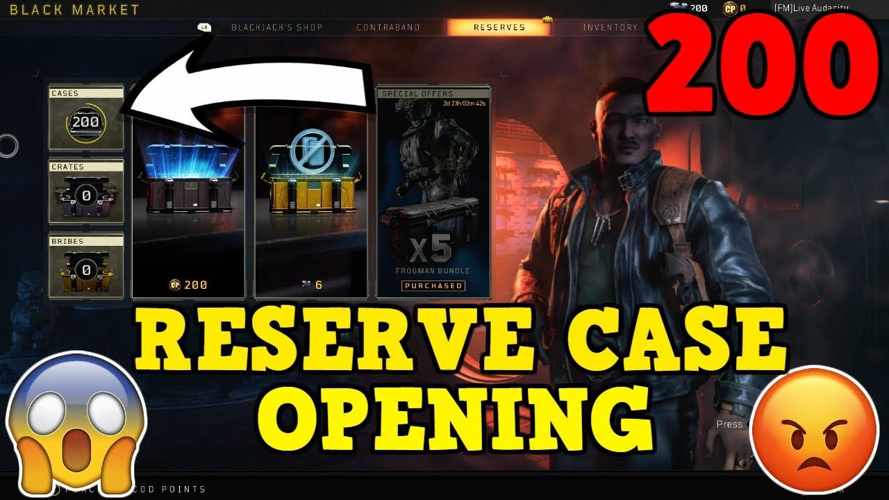 My Final Reserve Cases Opening on Black Ops 4 ( 200 Reserve Cases)