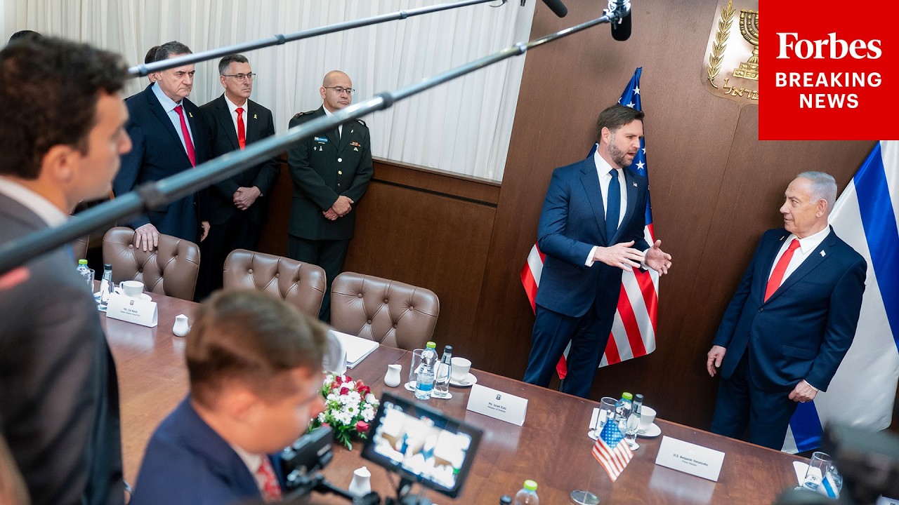 ПОЛНАЯ ГРУППА: Джей Ди Вэнс и Биньямин Нетаньяху отвечают на вопросы журналистов в Иерусалиме, Из...