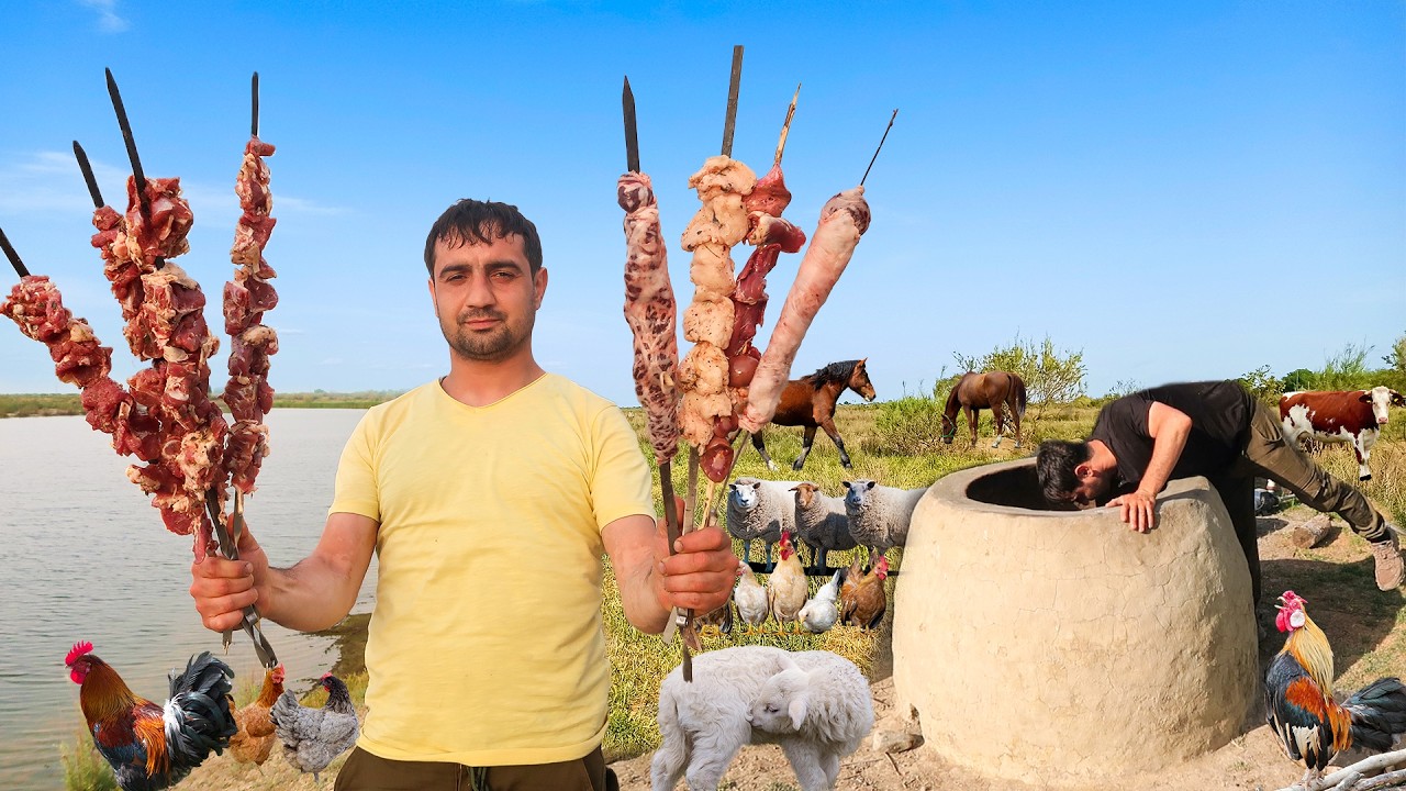FULL LAMB ARM in Ancient TANDOOR! 🔥 Real Nomadic Village Life Feast (Horses, Dogs, Sheep) 🏜️🍖