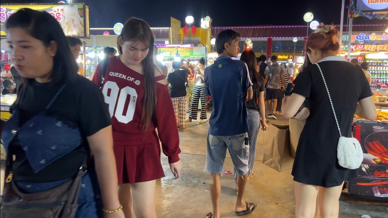 The best Night Market in Khmer Thai border Krong Poipet Cambodia