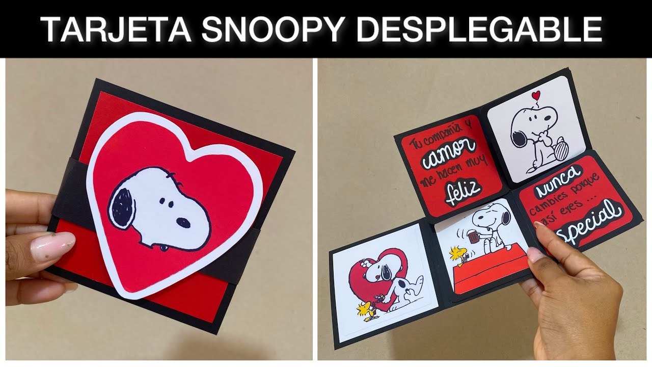 Regalo original | Mini tarjeta desplegable de SNOOPY | Regala Siempre Amor