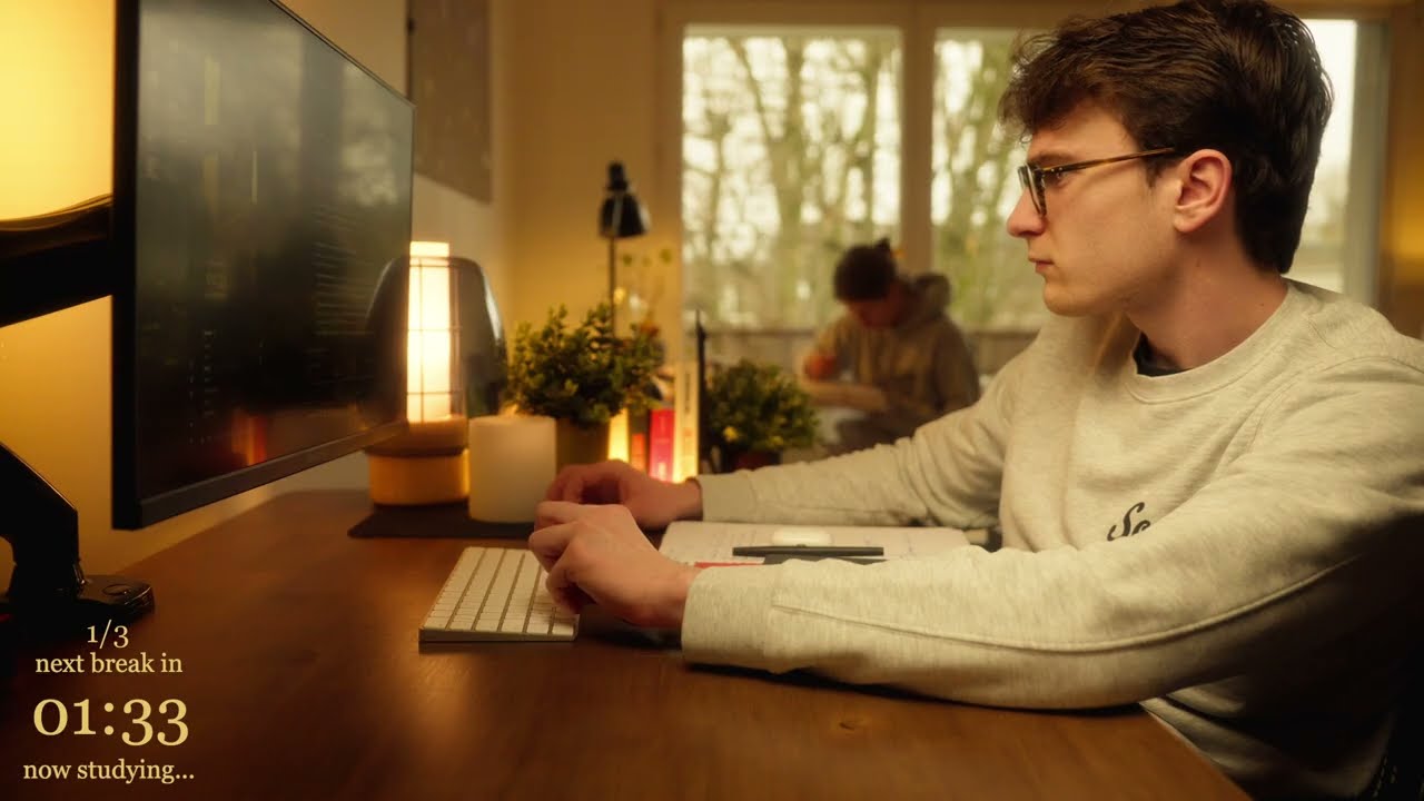 5-HOUR | Study With Me | Two breaks, No music, Deep work